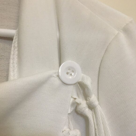 White Coastal Cowgirl Tassel Trimmed Cardigan Wrap - Picture 7 of 16